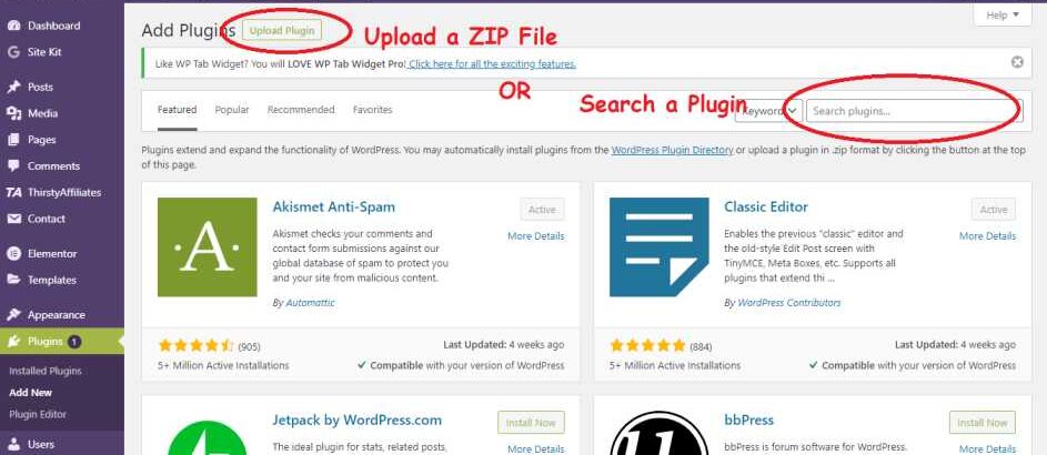 Now you have 2 options to Add your Plugin