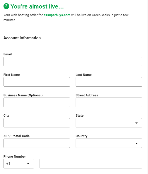 Setup Your GreenGeeks Account