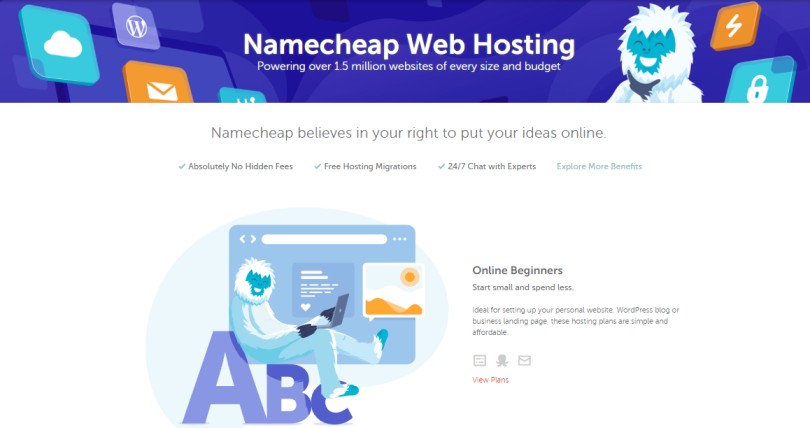Namecheap web hosting plans