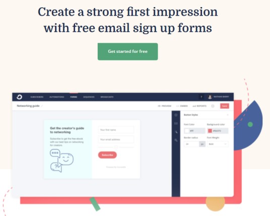 ConvertKit Email Sign up Forms